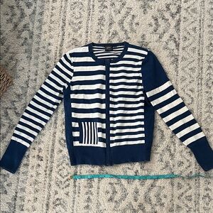 Mexx Blue and White Striped Cardigan